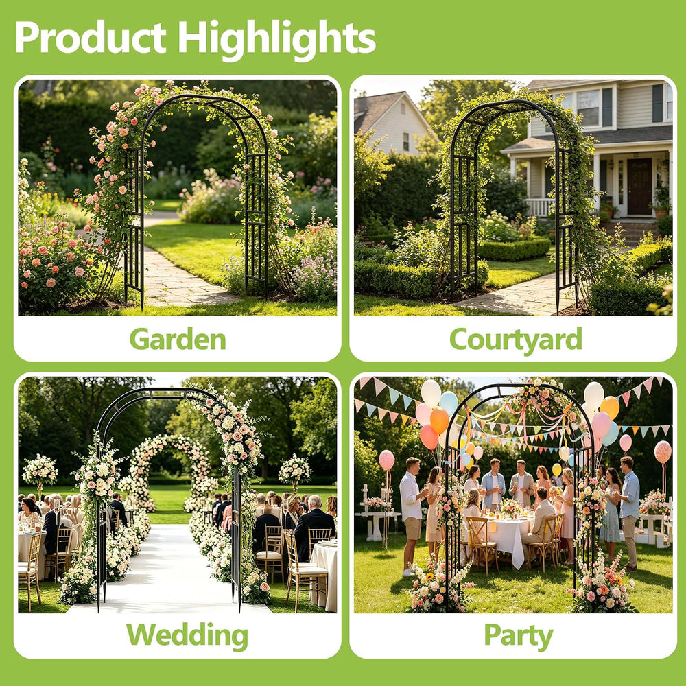 Heavy Duty Garden Arch Arbor Trellis 94.5"H*63"L(16MM Pipe)