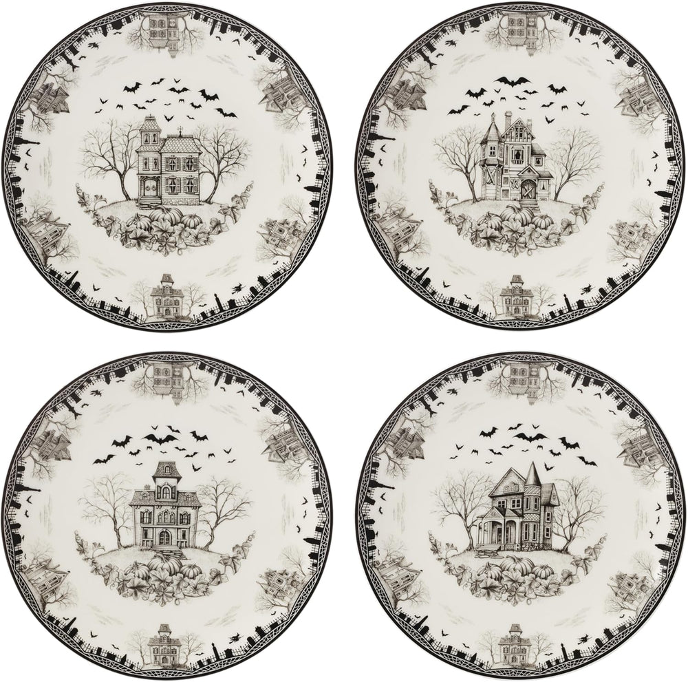 Lenox Haunted Village Accent Plates, Set Of 4, Assorted, Service For 4