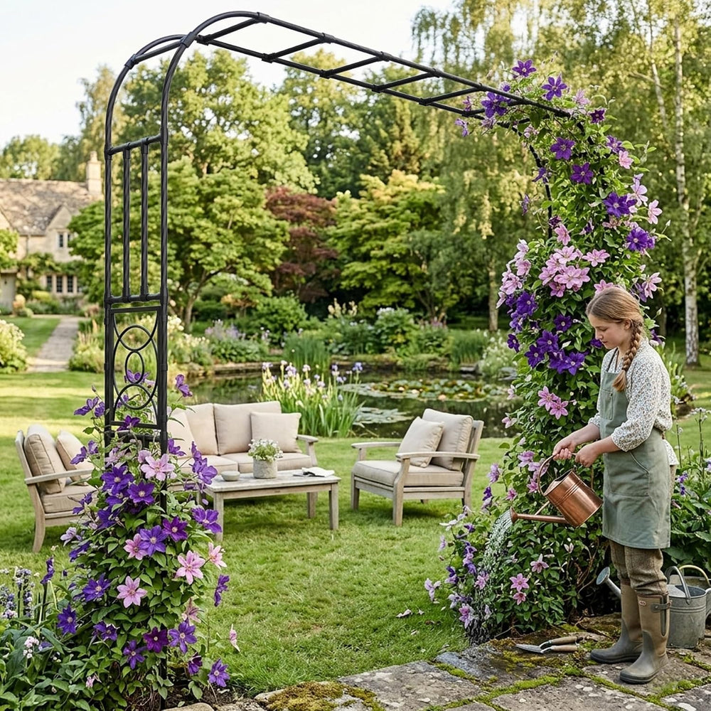 Heavy Duty Garden Arch Trellis,118.1 x 98.4 in, with Lattice
