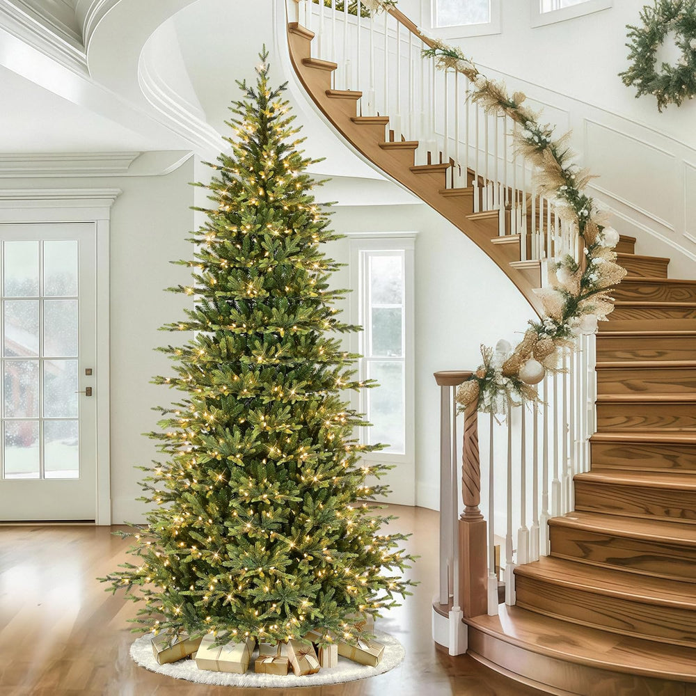 Puleo International 9ft Pre-Lit Slim Balsam Fir Christmas Tree