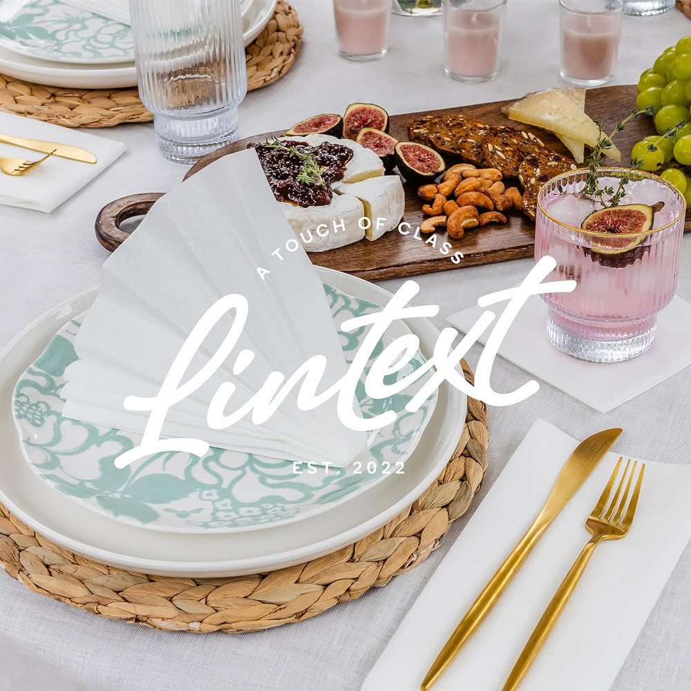 Lintext Disposable Linen-Feel Guest Towels - 12" x 17" Cloth-Like H...