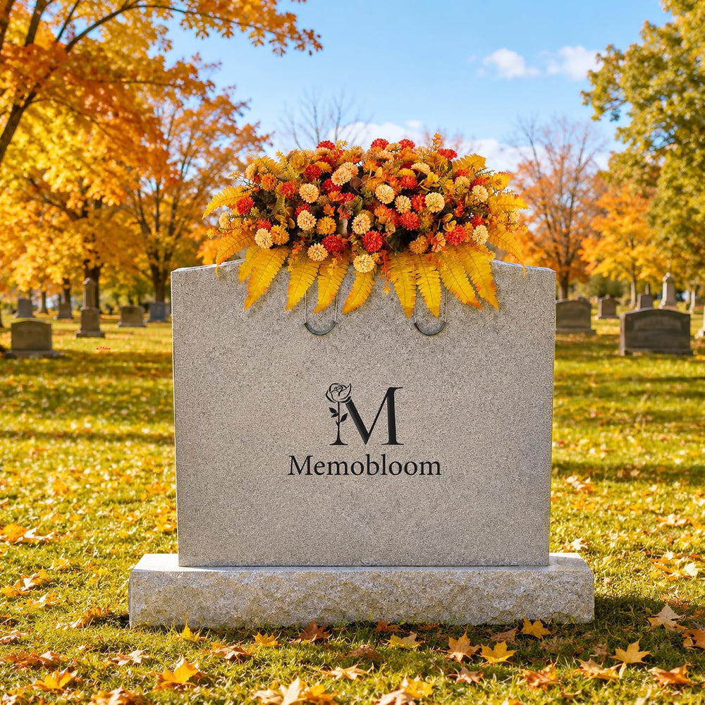 Fall Flowers for Cemetery Decorations: Headstone Flower Saddle