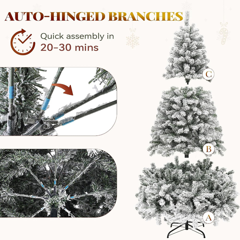 YITAHOME 7.5FT Prelit Flocked Magic Christmas Tree with Wand & Remote