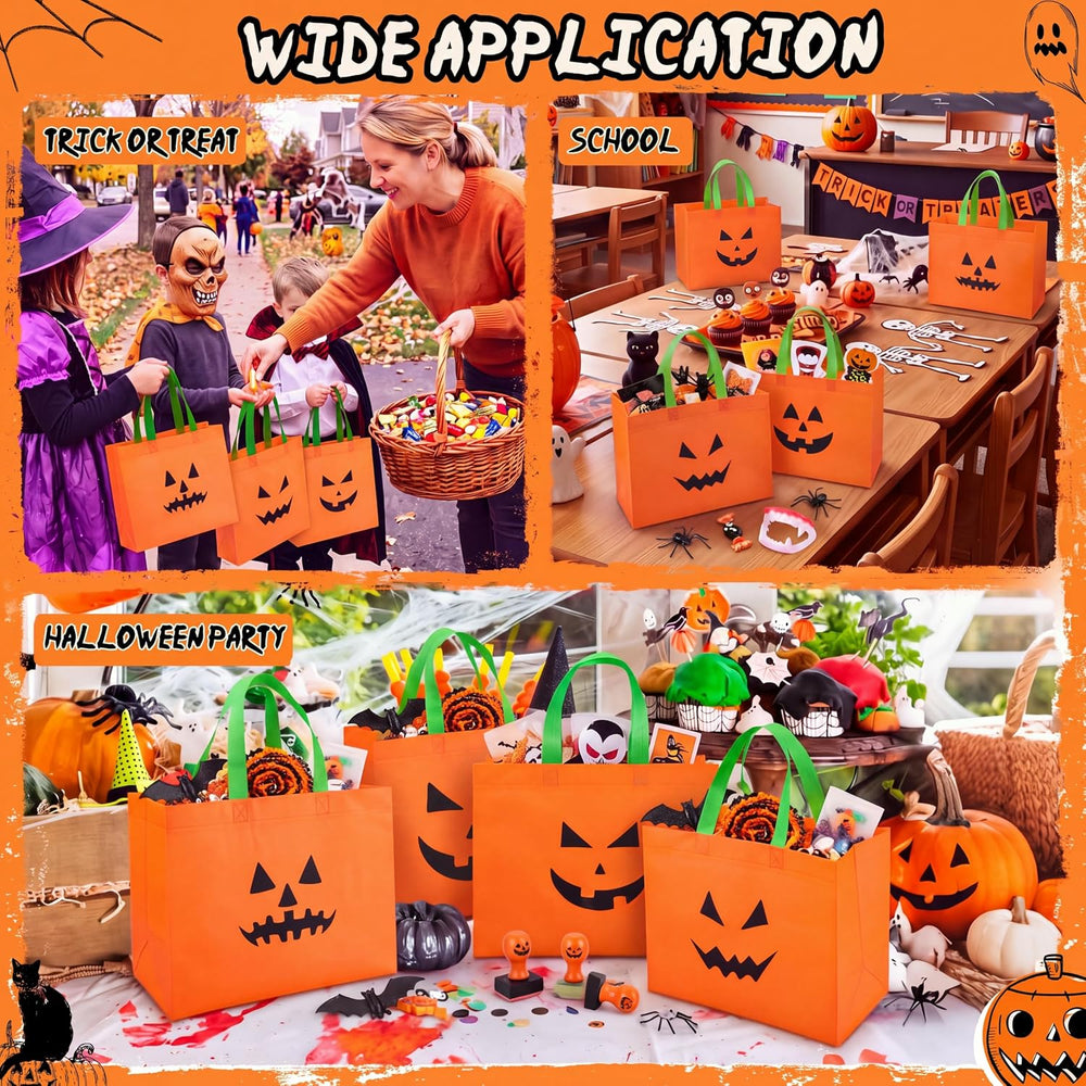 36 Pcs Large Halloween Treat Tote Bags Non Woven Gift Bags 13" x 10"...