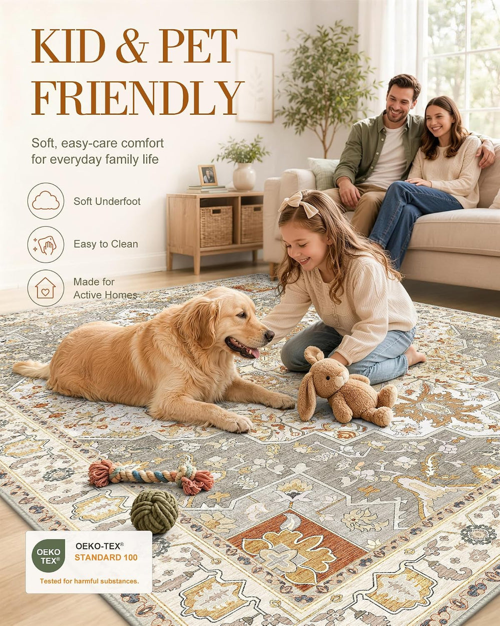 OLANLY 2'6"x14' Washable Runner Rug, Non Slip Carpet for Hallway...