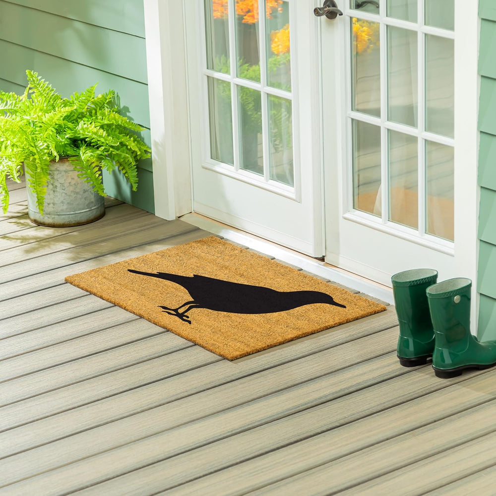 Evergreen Flag Black Raven Welcome Mat | 36"x24" Halloween Crow Coi...