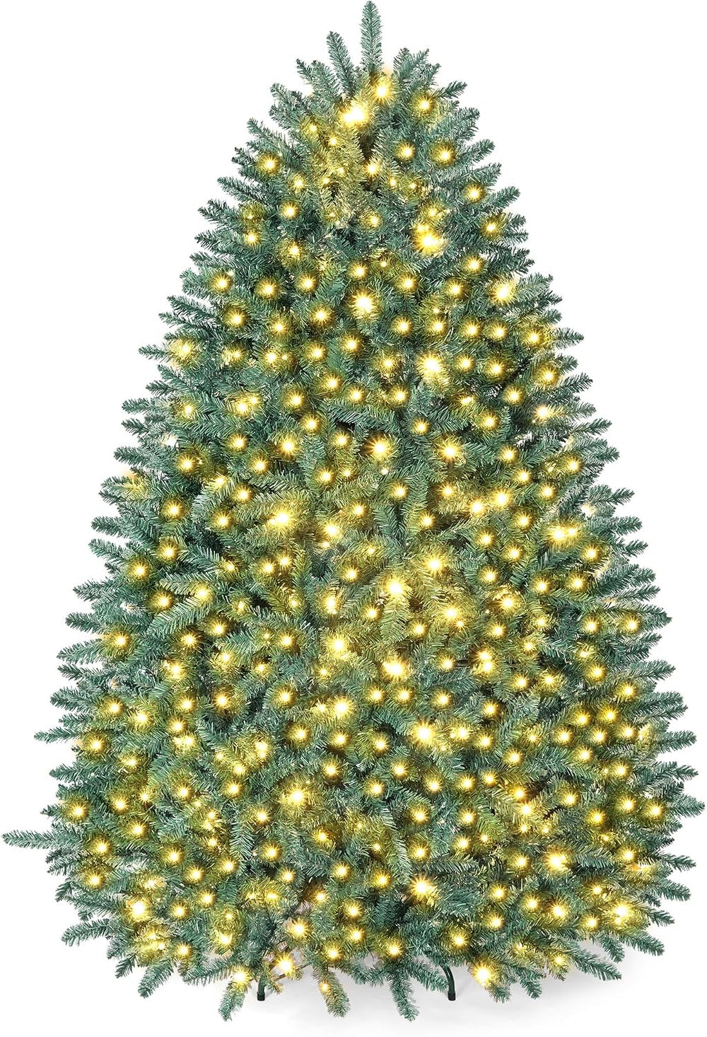 OasisCraft 6ft Pre-lit Christmas Tree Hinged Blue Spruce Artificial Christmas...