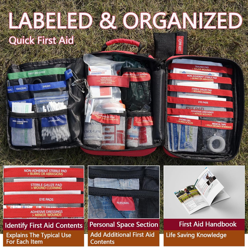 Upgrade - Comprehensive First Aid Kit with Labelled Compartments, Molle Syste...
