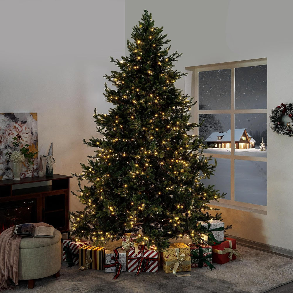 Naomi Home Kinsley 9ft Prelit Artificial Christmas Tree, 1000 Warm Lights