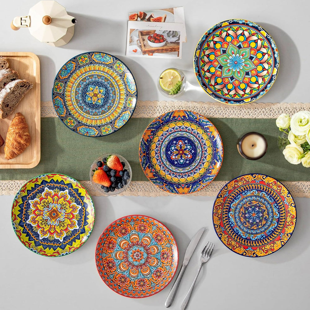 vancasso Colorful Dessert Plates Set of 6, 8.5 Inch Ceramic Salad Plates