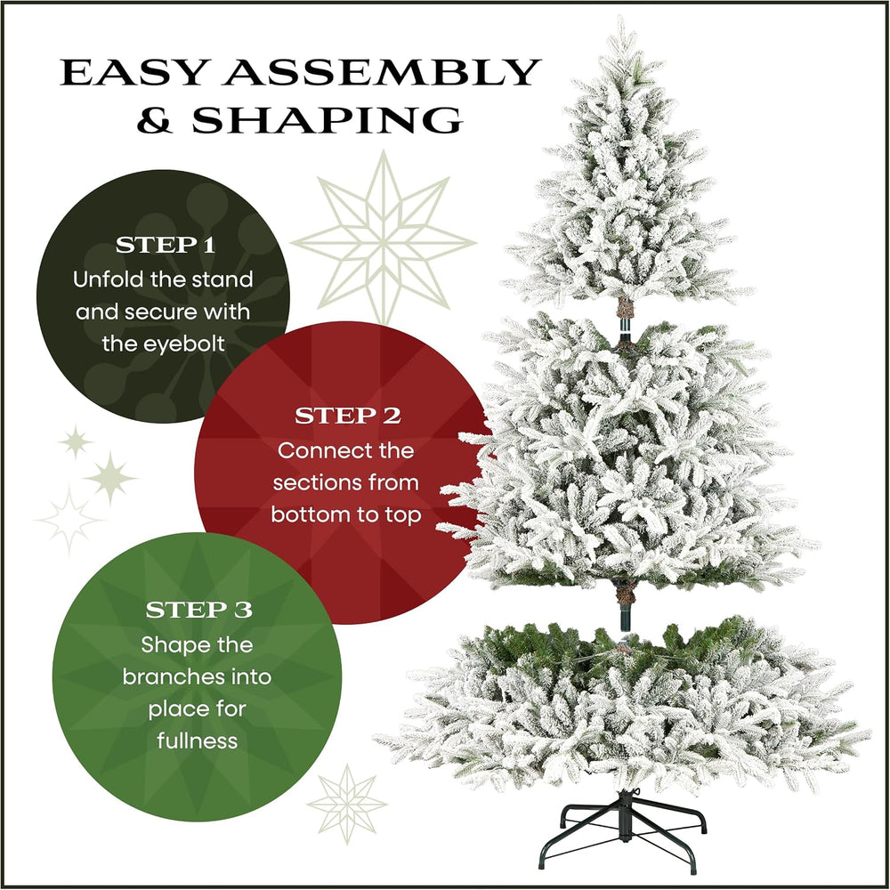 National Tree Company 7.5ft Pre-Lit Flocked Acacia Christmas Tree