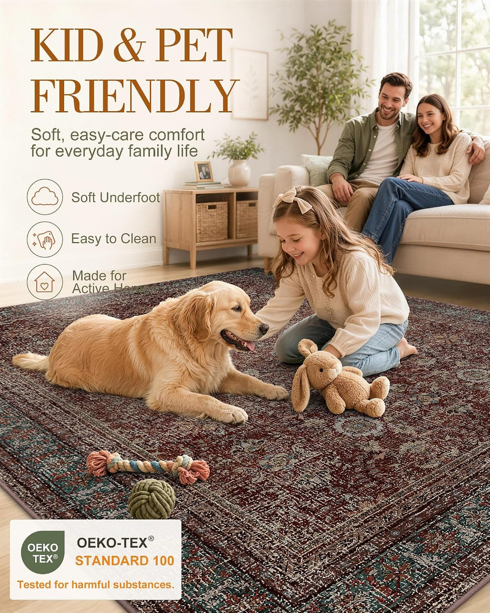 OLANLY 2'6"x14' Washable Runner Rug, Non Slip Carpet for Hallway...