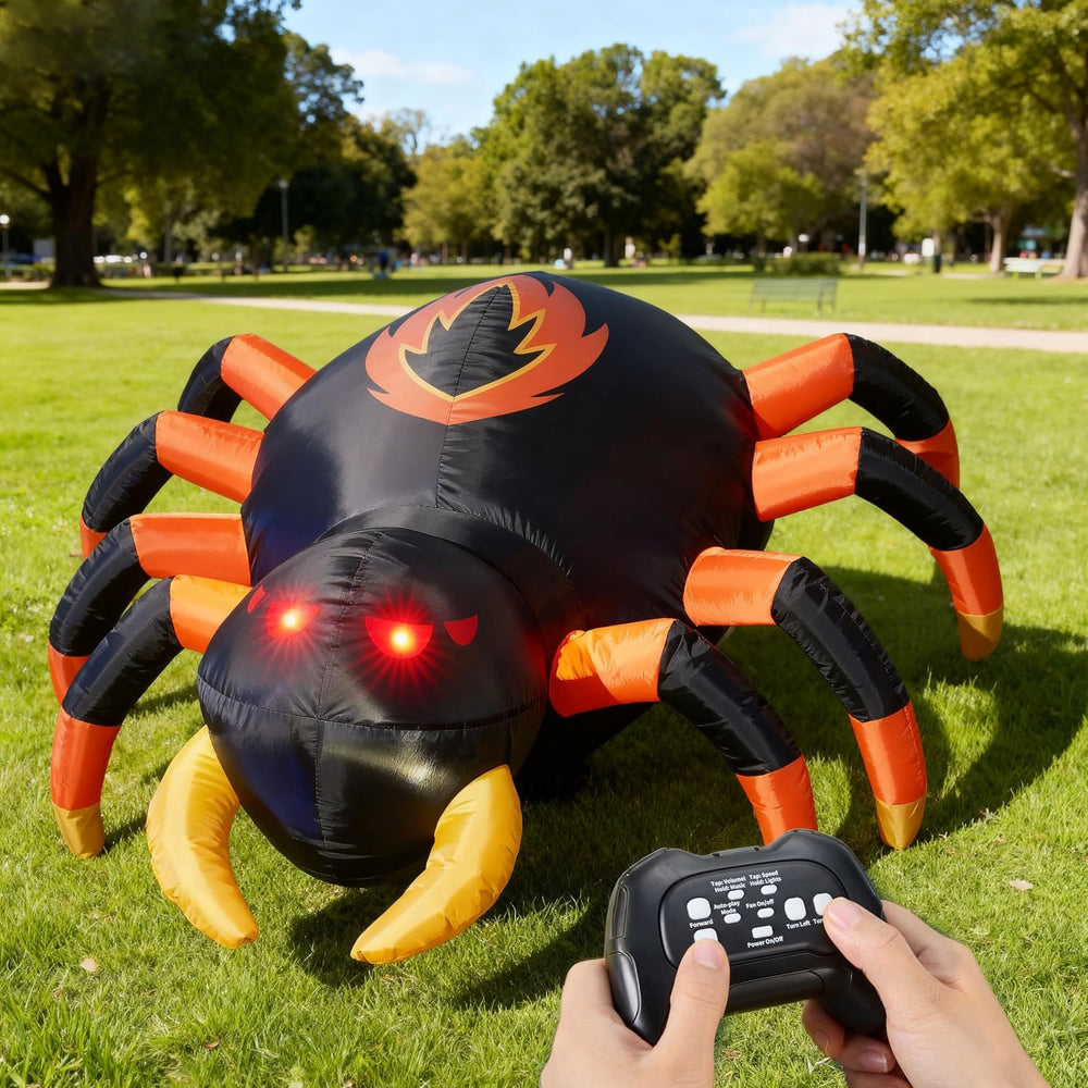 JOYIN 4 FT Halloween Inflatable Spider, Remote Control Blow Up Spider with 36...