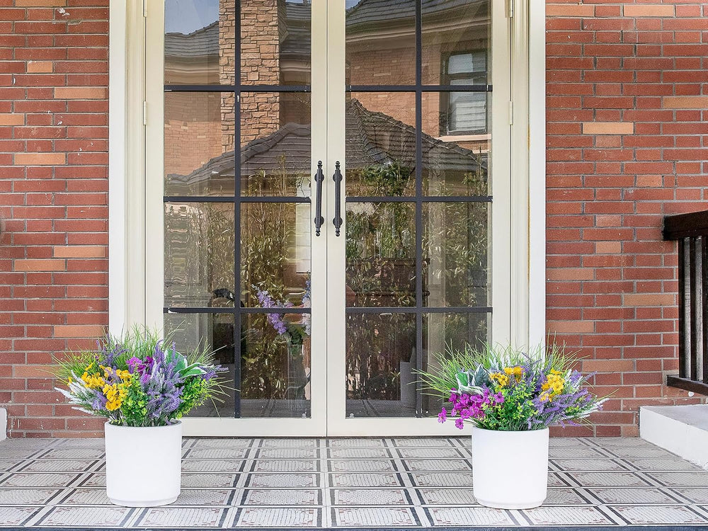 25PCS Artificial Plants Outdoor, Faux Lavender Flower Greenery Stem Outside