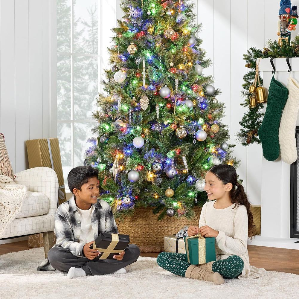 Best Choice Products 7.5ft Pre-Lit Cashmere Christmas Tree, Premium Artificia...