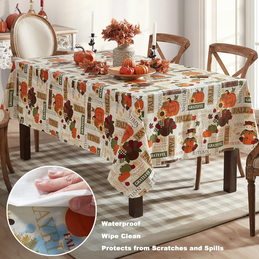 Newbridge Thanksgiving Fall Hayride 60x102 Inch Rectangle Vinyl Tablecloth