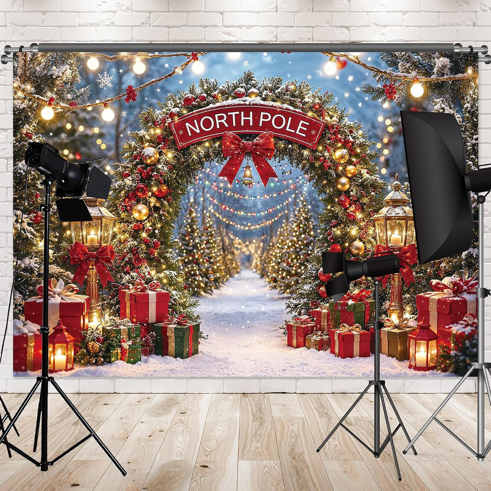 Christmas North Pole Photography Backdrop, 10x8ft