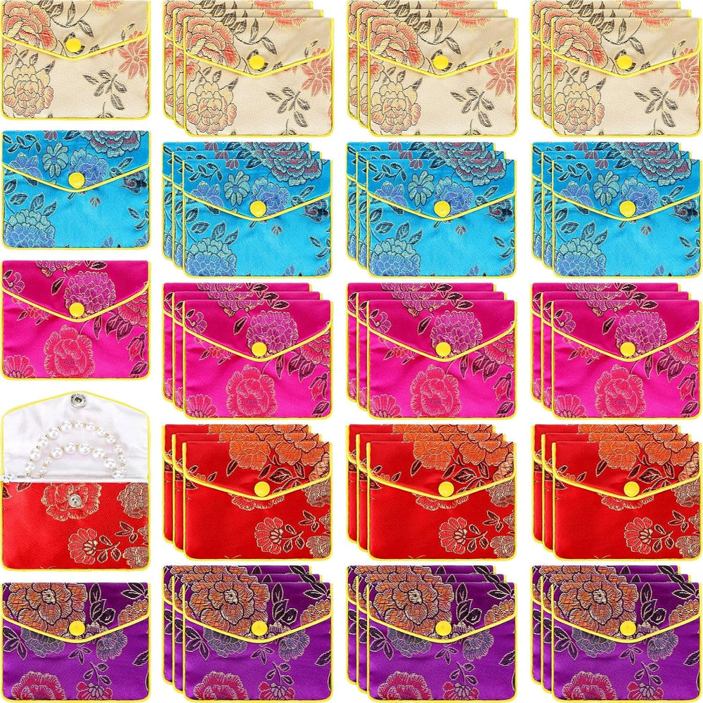 Zhengmy 50 Pcs Silk Jewelry Pouches Envelope Style 3.15 x 3.94 Inch