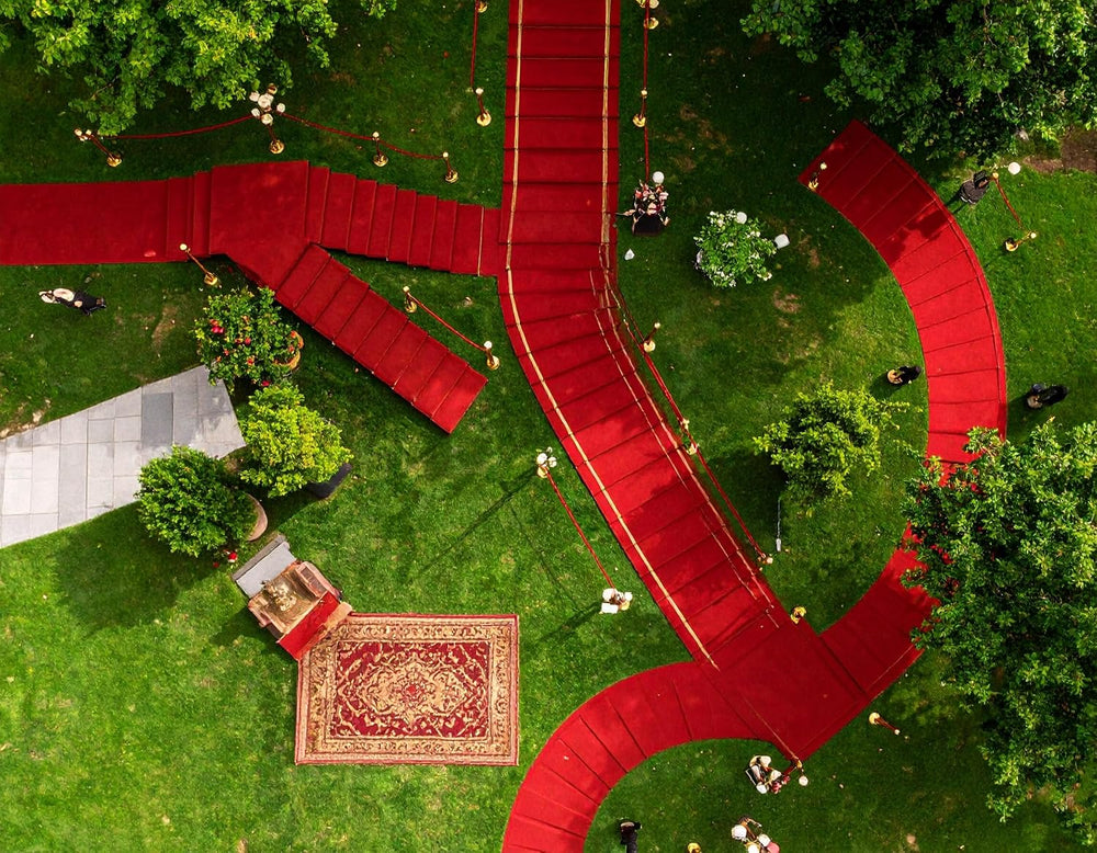 Thick Red Carpet Runner for Party,3 x 10ft Non-Slip Backing Aisle Runway Rug ...