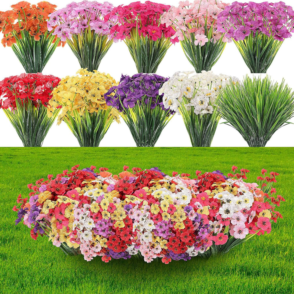 Lyrow Violet Artificial Flowers, Cluster, Classic Colors