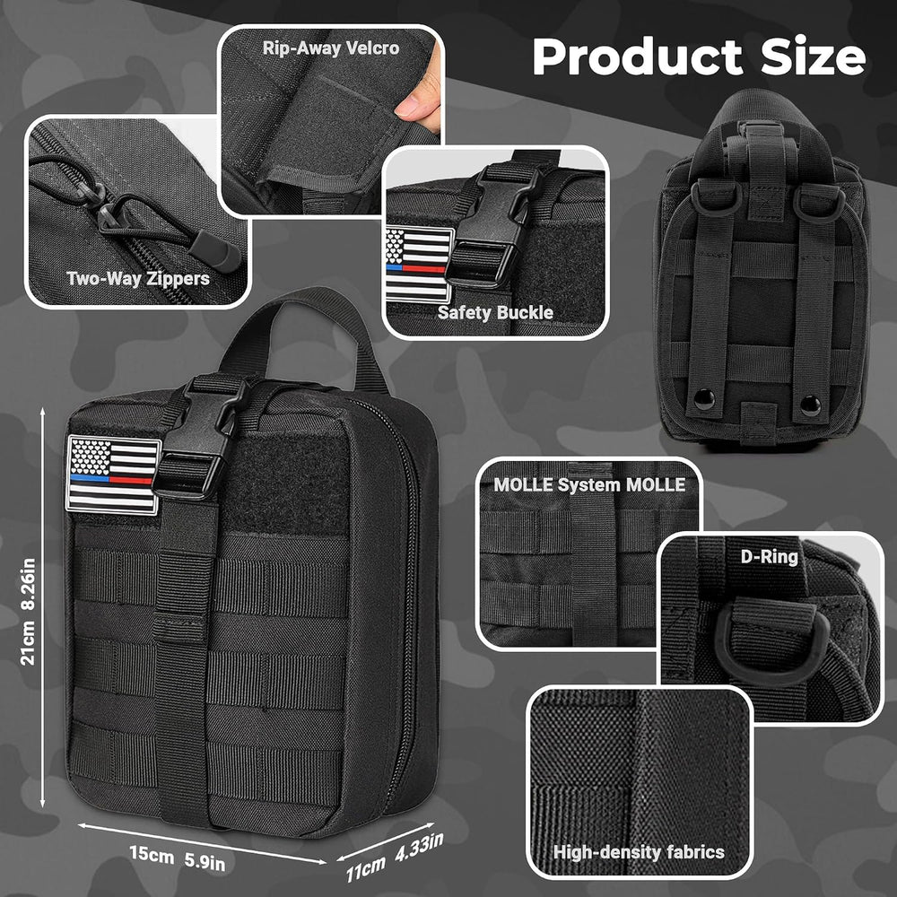 IFAK Trauma Kit with Tourniquet, 6-Inch Israeli Bandage, Splint, First Aid Ki...