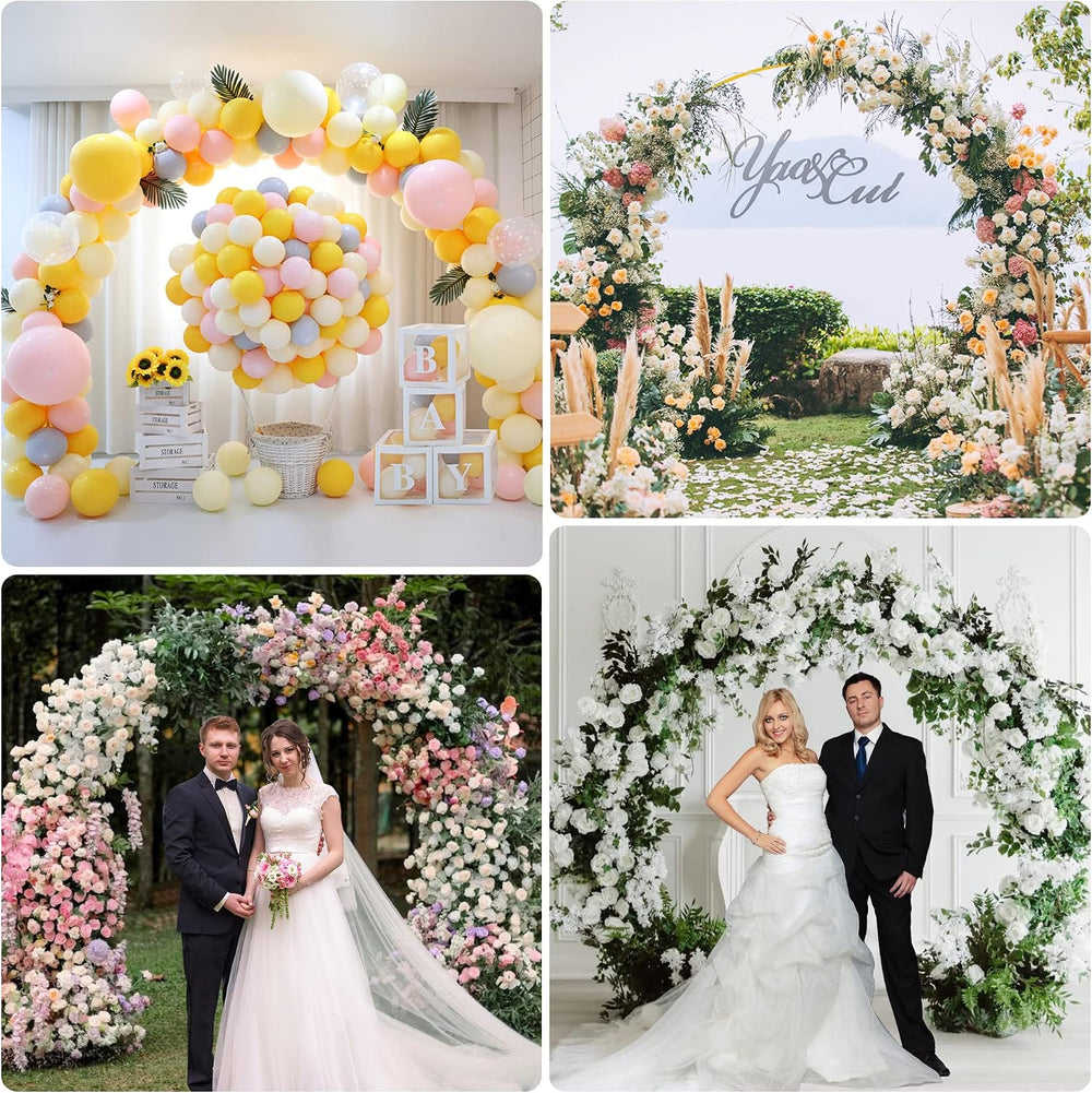 Fomcet Round Backdrop Stand Gold 7.2ft Circle Arch Large Metal Wedding Arch