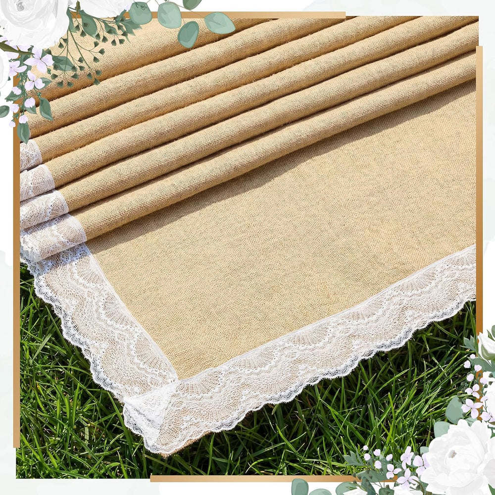 Breling 3.3ft x 23ft Burlap Wedding Aisle Runner Outdoor for Wedding Ceremony...