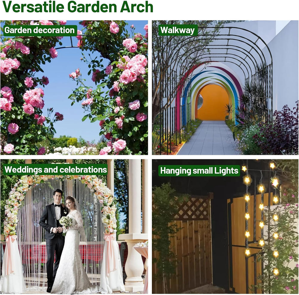 Garden Arch Trellis, 7.9FT Metal Arbor Archway for Climbing Plants Outdoor