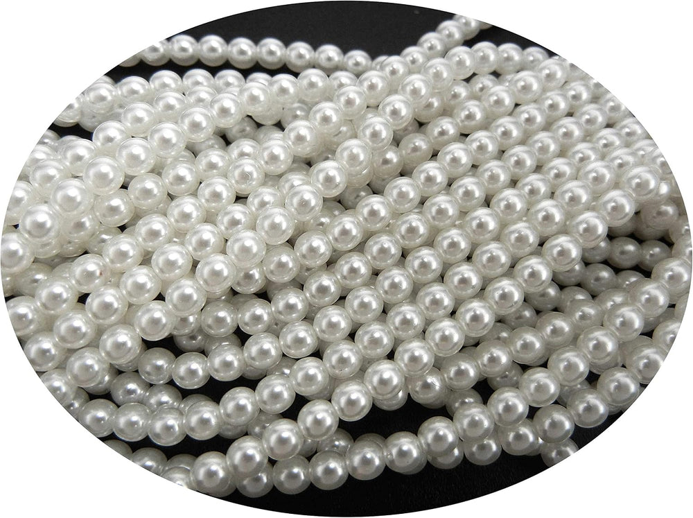Czech Round Glass Imitation Pearls, 1800pcs (12x150pcs) of Tiny 2mm White Pea...