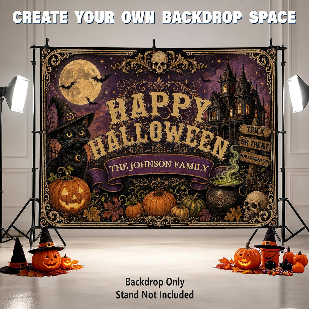 Custom Halloween Backdrop 10x6 Ft, Personalized Halloween Decoration Banner