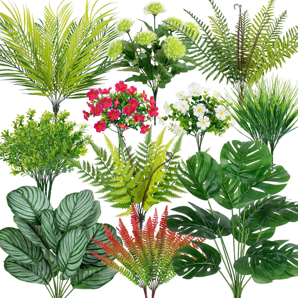 20 Pcs Artificial Plants Outdoor Fake Greenery Stems Plants