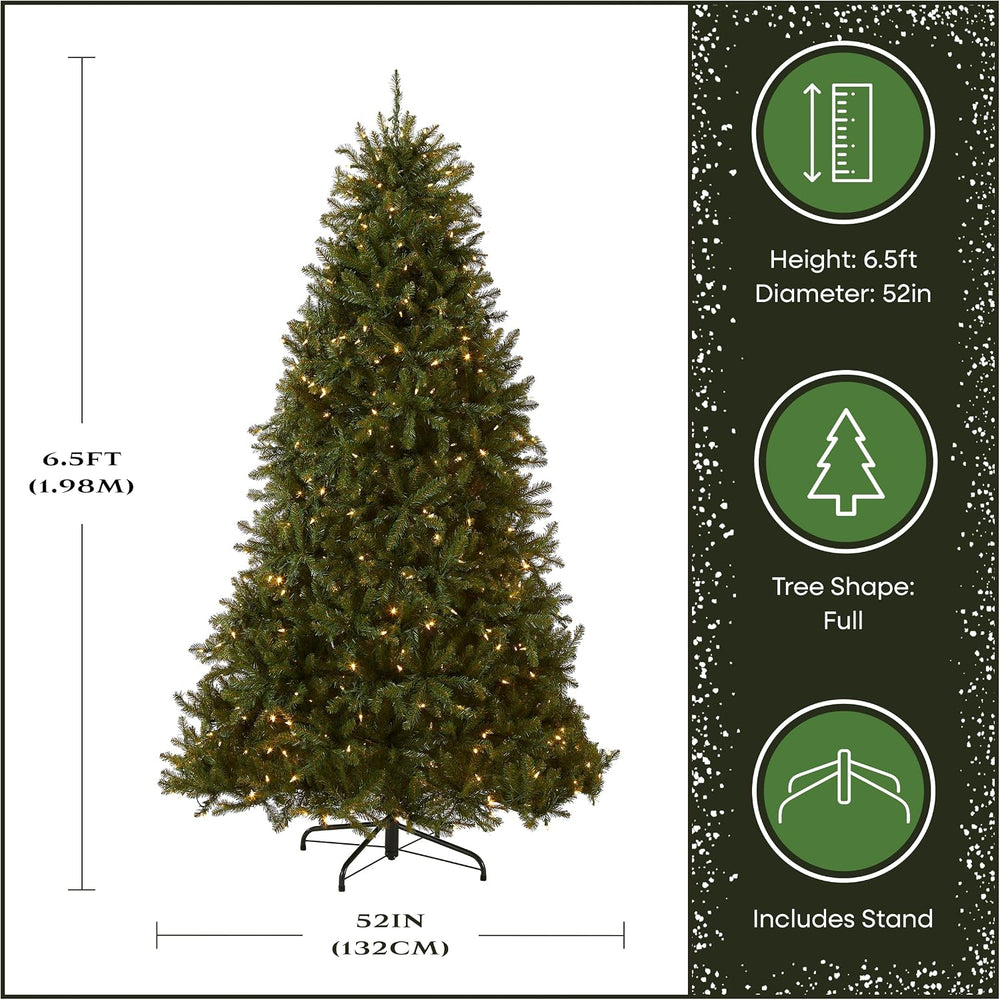 National Tree Company 6.5ft Pre-Lit Dunhill Fir Artificial Christmas Tree