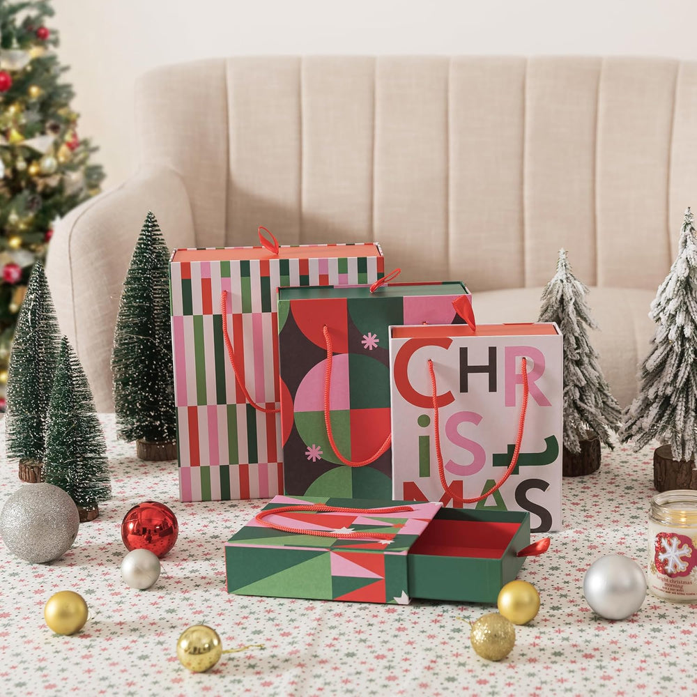 Soul & Lane - Christmas Nesting Gift Boxes with Rope Handles, Set of 4