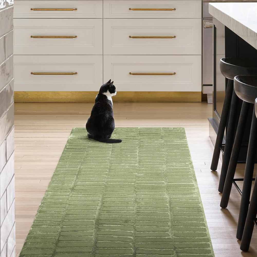 nuLOOM Kailani Green Geometric Washable Area Rug, 7’6”x 9’8”