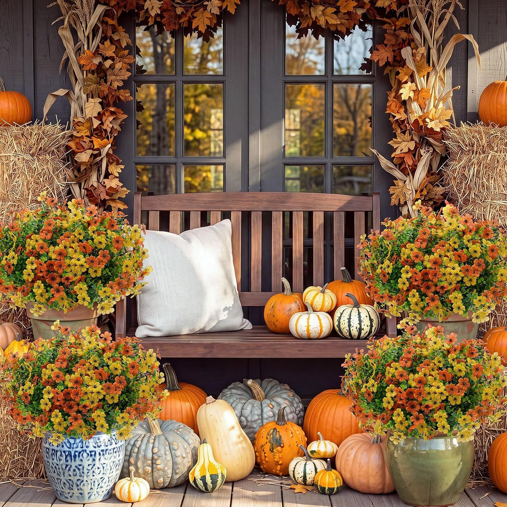 56 Bundles Fall Artificial Flowers for Outdoor Decoration