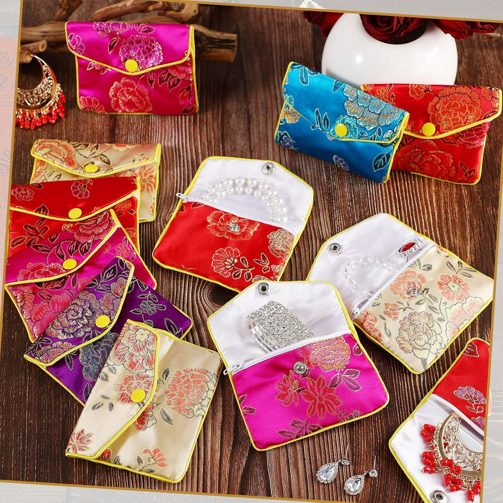 Zhengmy 50 Pcs Silk Jewelry Pouches Envelope Style 3.15 x 3.94 Inch