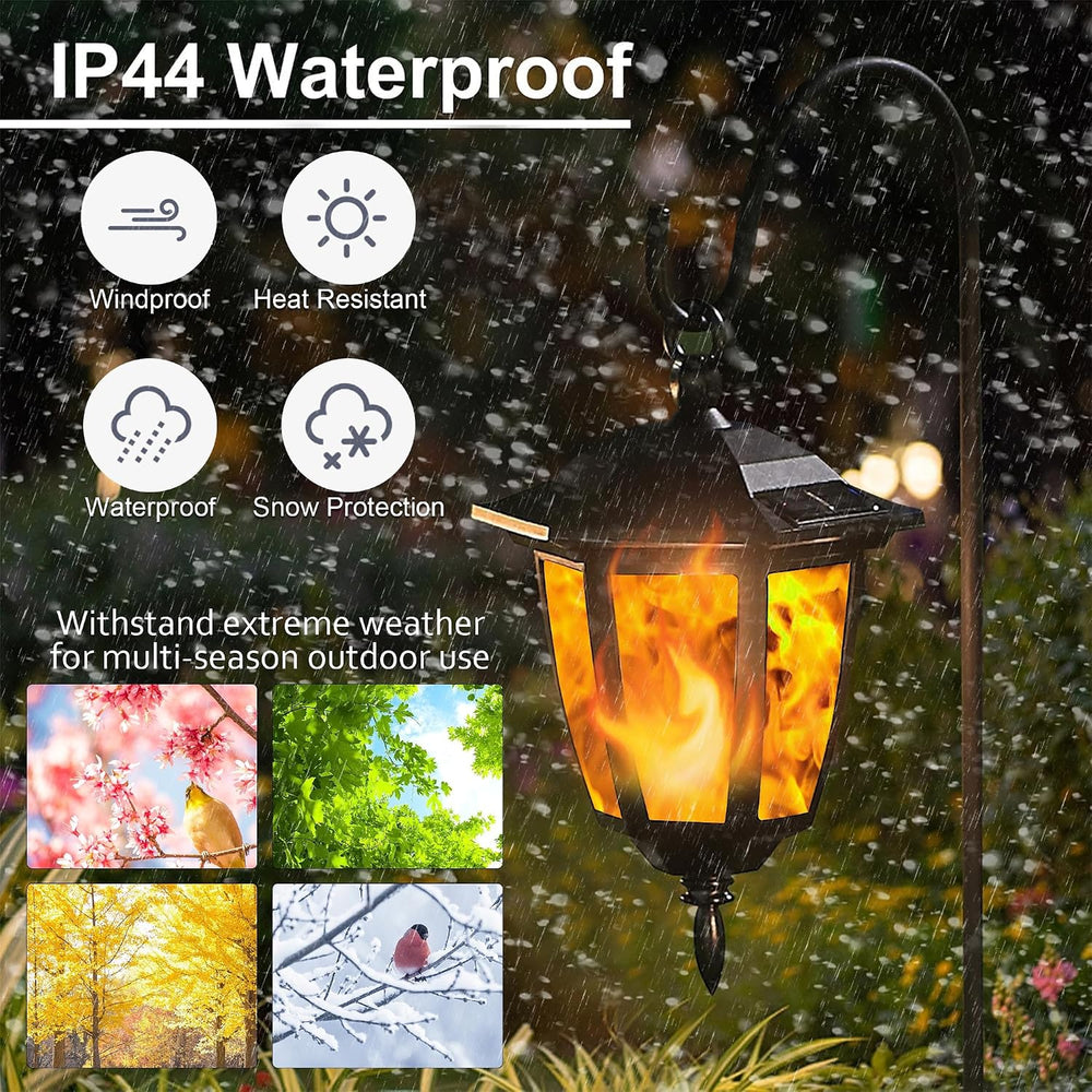 Dynaming 4 Pack Solar Flame Hanging Lights Outdoor, Halloween Solar Flickerin...