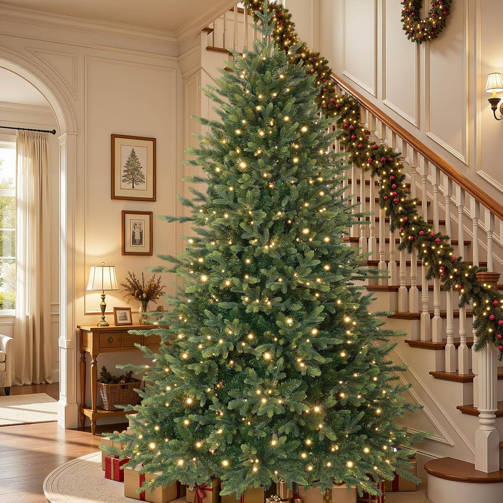 SHareconn 7ft Prelit Artificial Fir Christmas Tree with Dual Color Lights