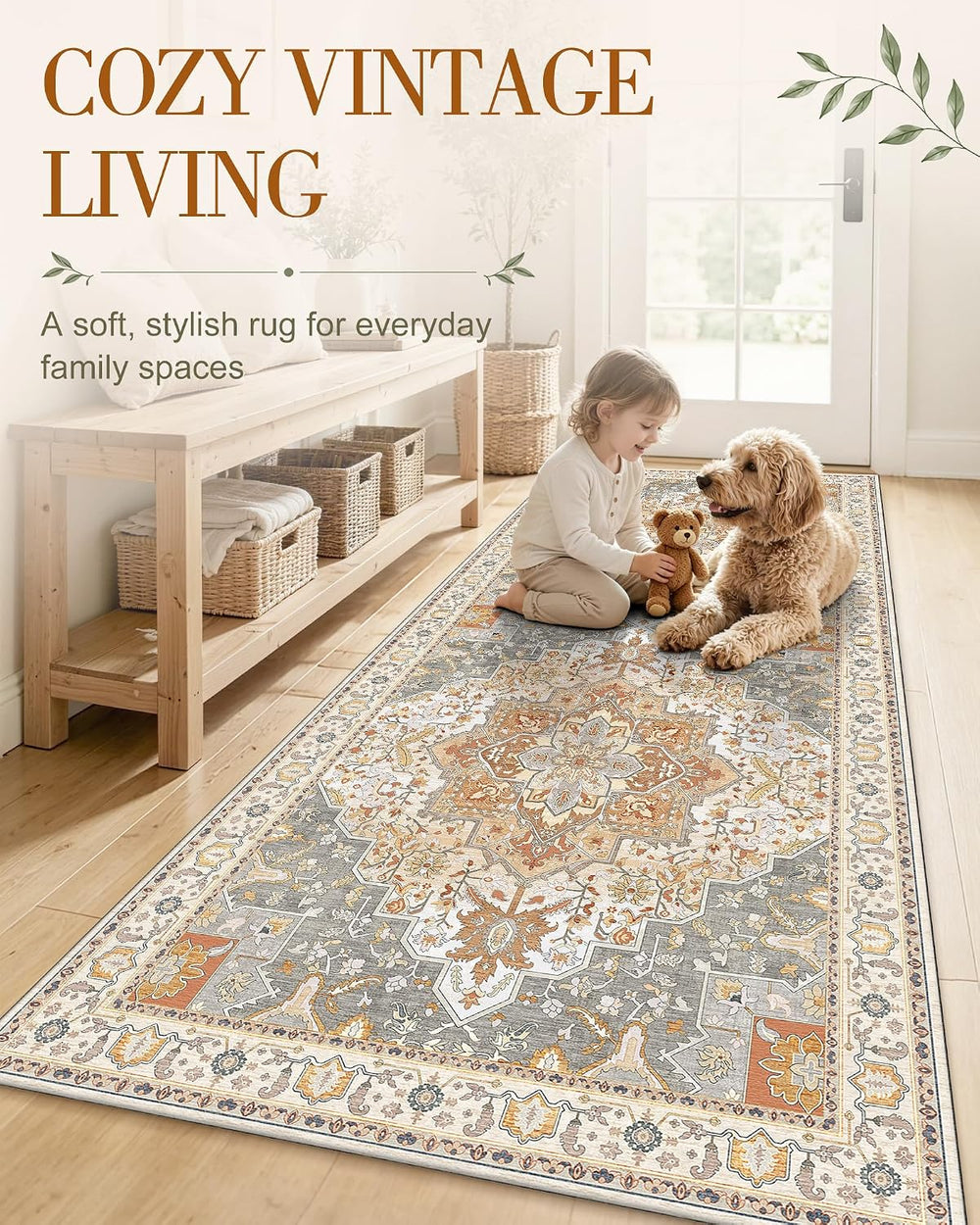 OLANLY 2'6"x14' Washable Runner Rug, Non Slip Carpet for Hallway...