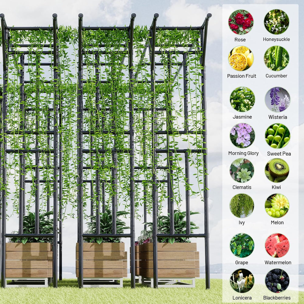 Flat Top Garden Arch Trellis 11FT x 9FT, Super Large Arbor Trellis for Climbi...