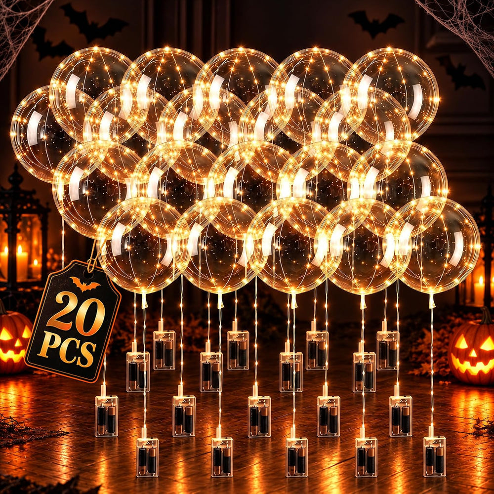 20 Pcs Gold LED Balloons Light Up Balloons, 18 In Balloon Lights