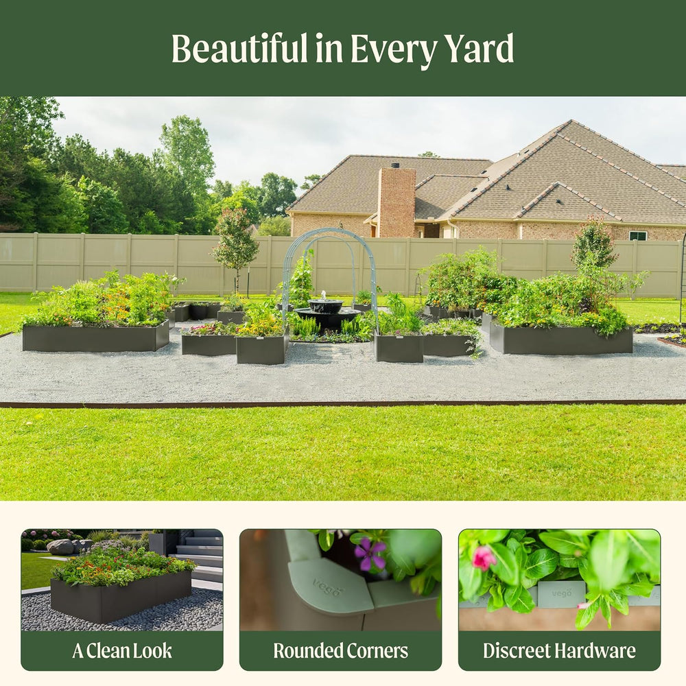 Vego garden Modern Raised Garden Bed, 17" Tall 4 x 8 ft Metal Raised Gar...
