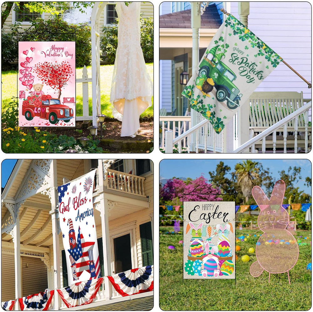 Moukeren 8 Pack Seasonal Garden Flags 28 x 40 Inch, Double Sided, Classic