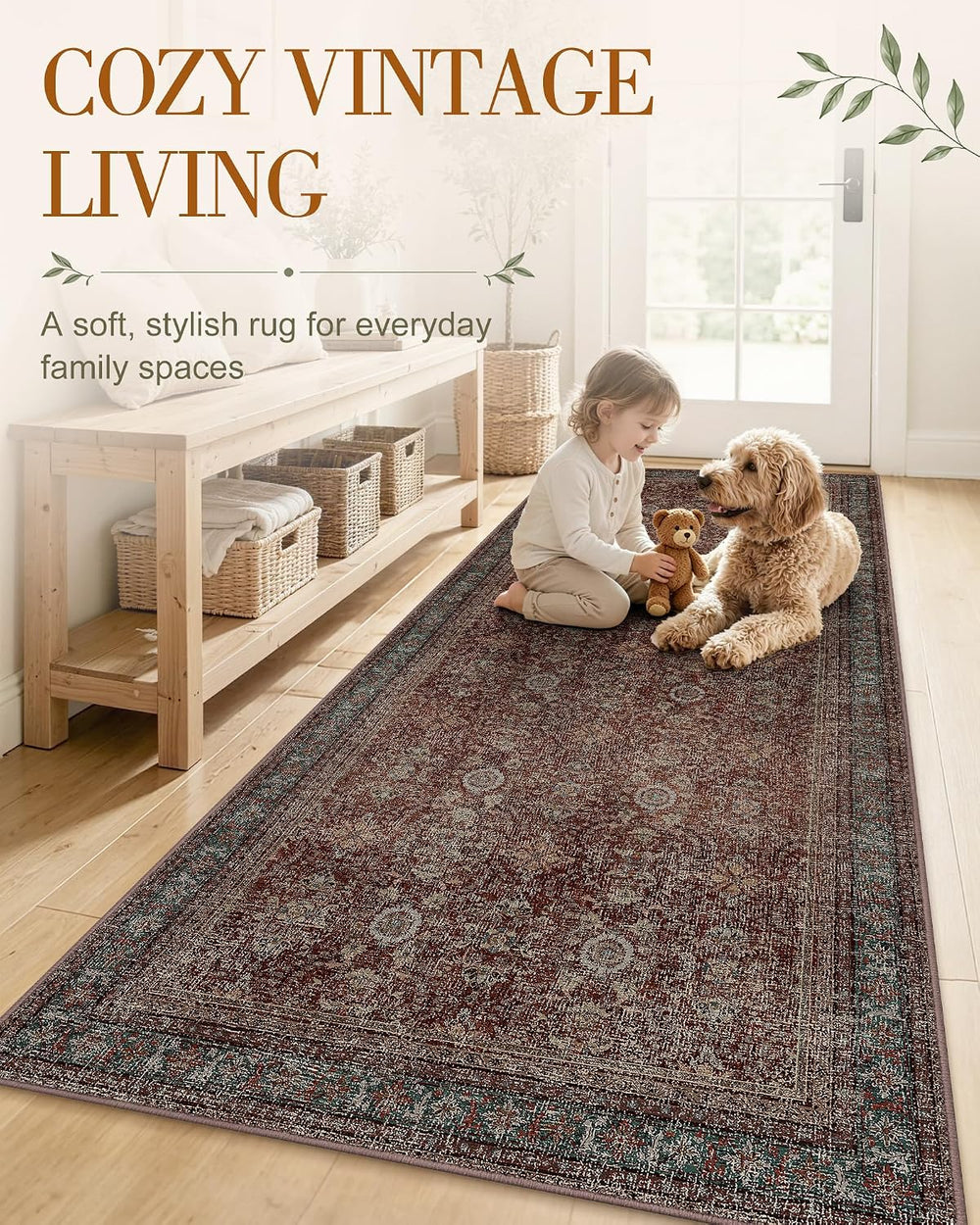 OLANLY 2'6"x14' Washable Runner Rug, Non Slip Carpet for Hallway...