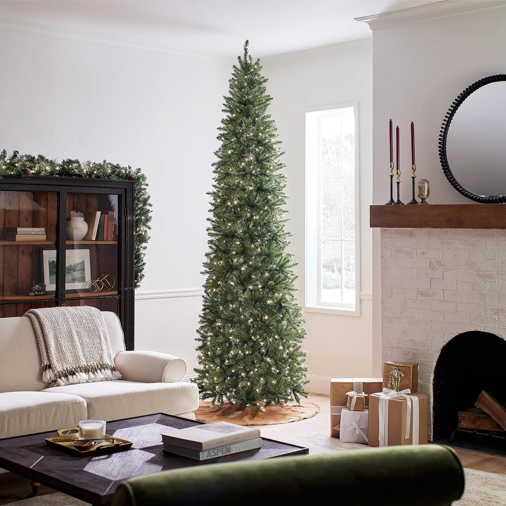 National Tree Company 10ft Pre-Lit Kingswood Fir Slim Christmas Tree
