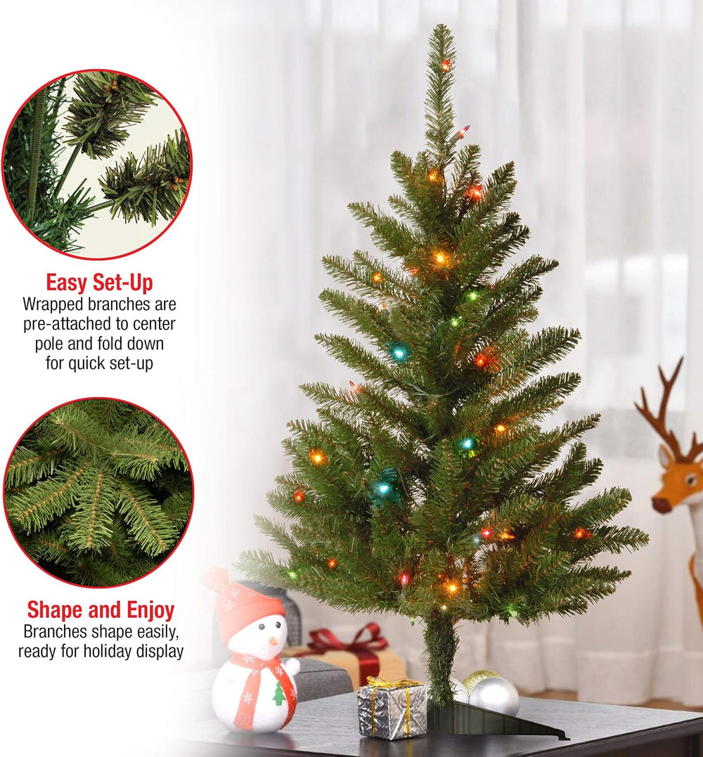 National Tree Company 3ft Pre-Lit Kingswood Fir Mini Christmas Tree
