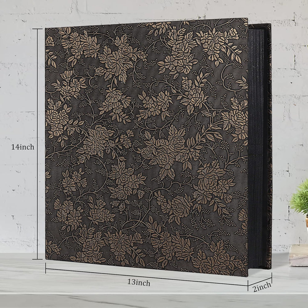 RECUTMS Photo Album 600 Pockets 4x6 Pictures Memo Book Leather Cover Bronze