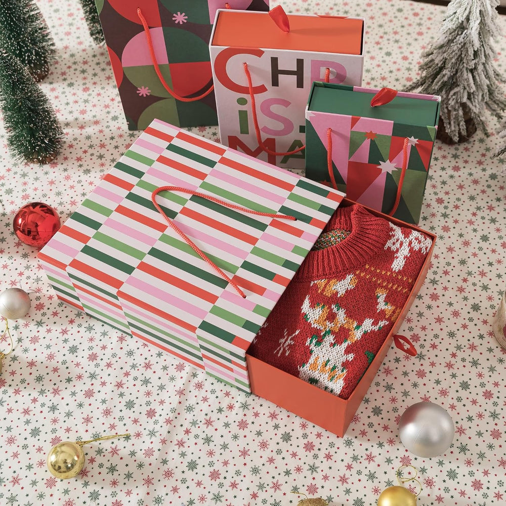 Soul & Lane - Christmas Nesting Gift Boxes with Rope Handles, Set of 4