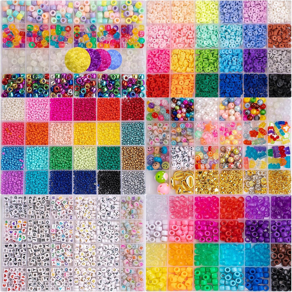 Veylo 5000+ Pony Beads & Letter Beads Kit for Bracelets & Jewelry Making