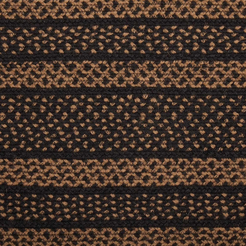 VHC Brands Farmhouse Primitive Jute Black Striped Oval Table Runner Decor 13&...